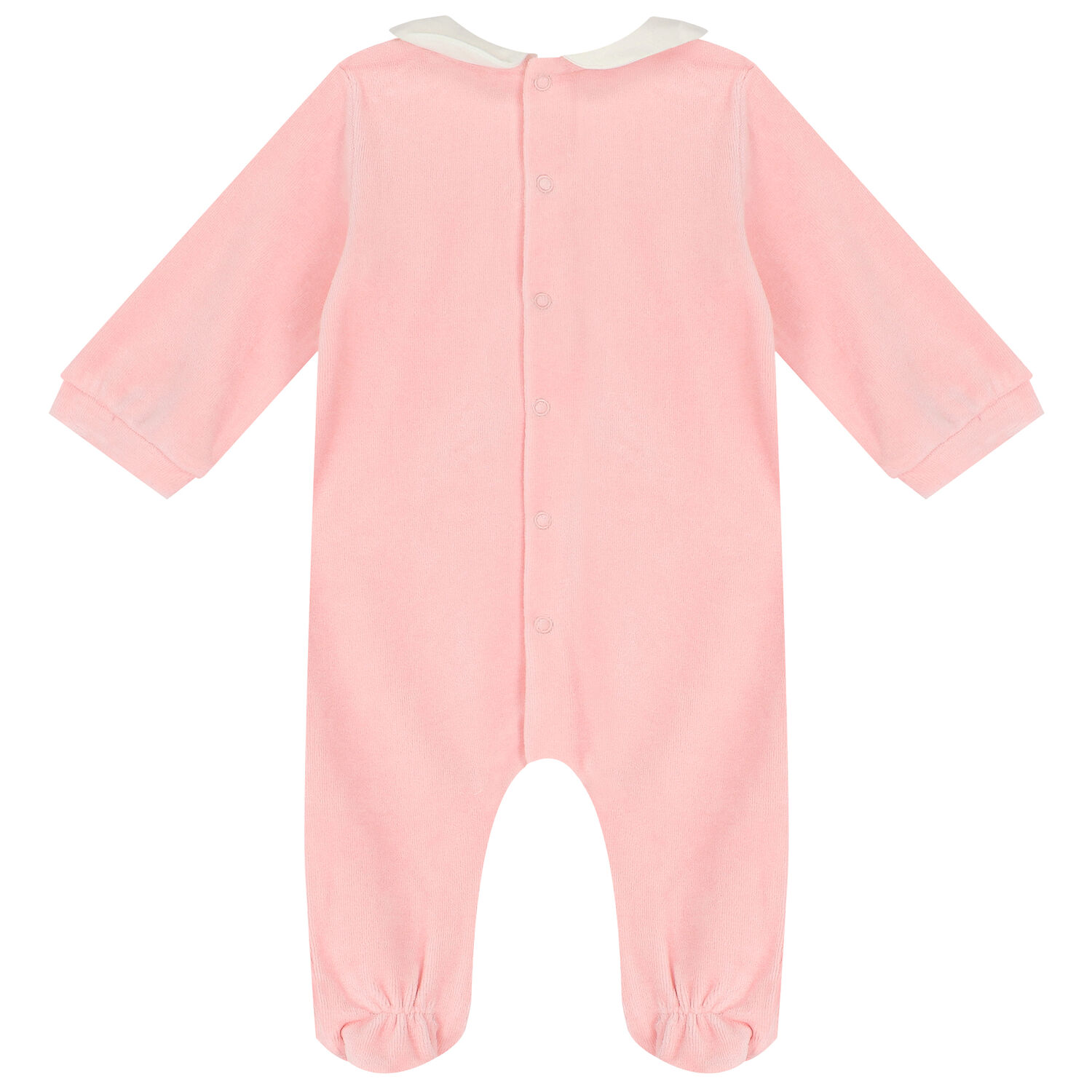Baby Girls Pink Velour Babygrows (2 Pack), 1, hi-res image number null
